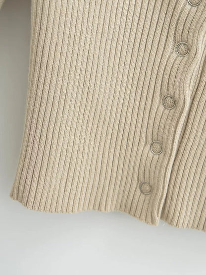 Cardigan Court en Maille Texturée