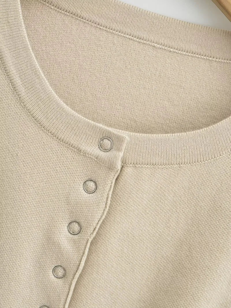 Cardigan Court en Maille Texturée