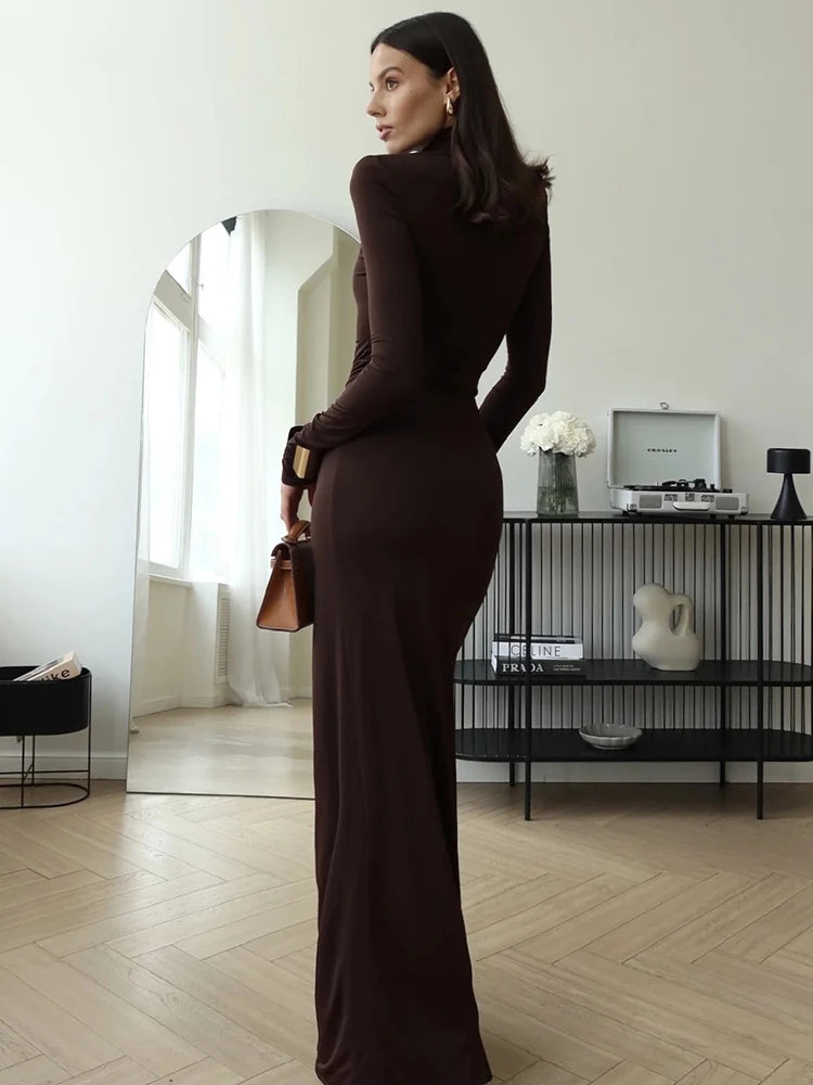 Elegant Turtleneck Maxi Dress